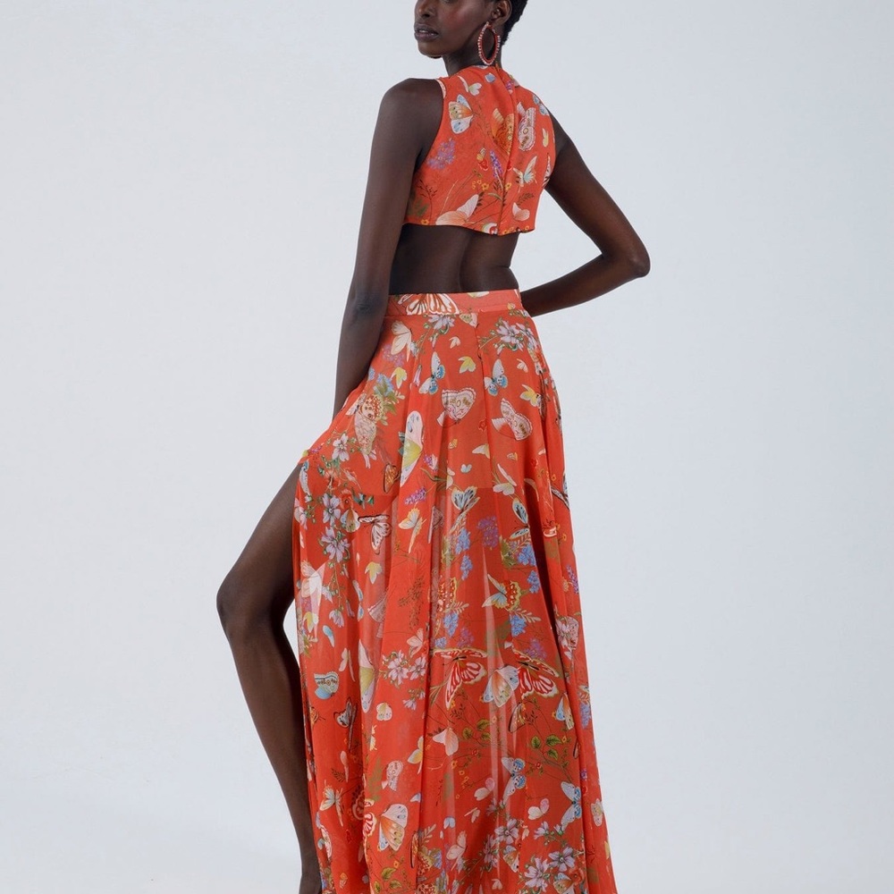My Beachy Side Begonia Butterflies Maxi Dress with Cutout and Embroidery - Picture 3 of 8